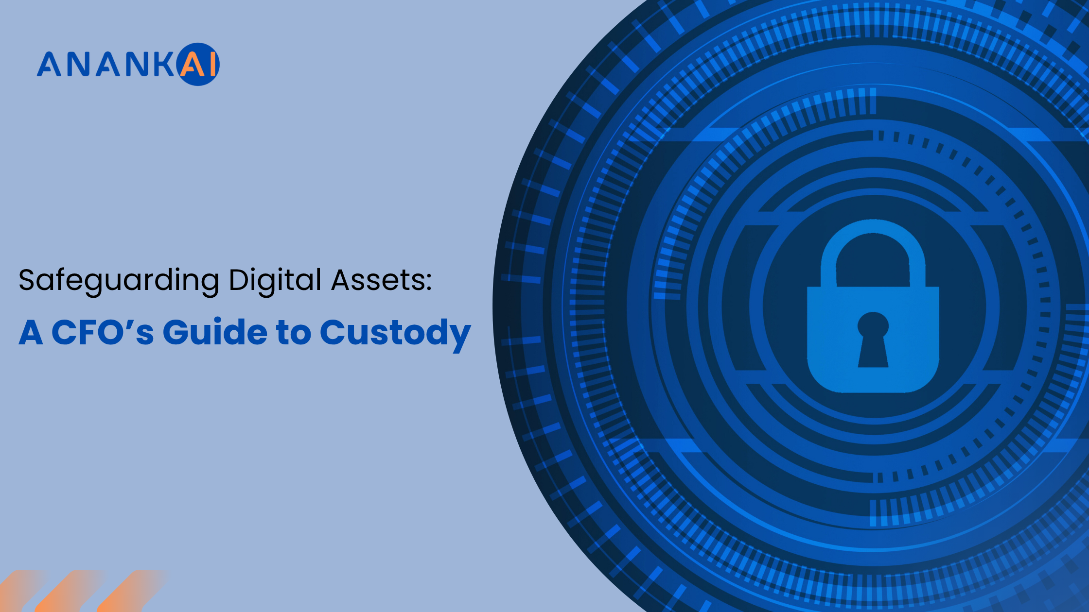 Infographic showing key risks in digital asset custody, including private key loss, cybersecurity, operational errors, regulatory risks, and safeguards for CFOs.